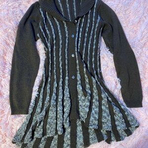 Offi Black and Gray Striped Women's Jacket
